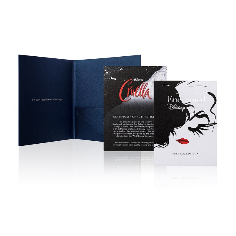 Main Image 5 of Enchanted Disney Villains Cruella De Vil 1/4 CT. T.W. Diamond Lighting Bolt Drop Earrings in Sterling Silver