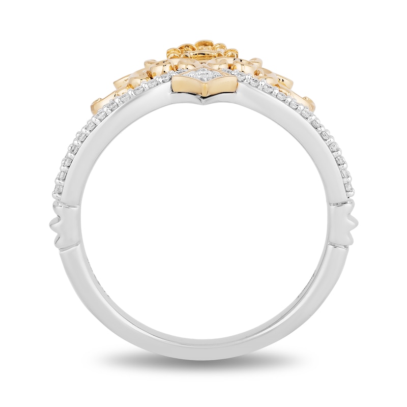 Main Image 3 of Enchanted Disney Majestic Princess 1/6 CT. T.W. Diamond Castle Ring in Sterling Silver and 10K Gold - Size 7