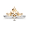 Thumbnail Image 4 of Enchanted Disney Majestic Princess 1/6 CT. T.W. Diamond Castle Ring in Sterling Silver and 10K Gold - Size 7