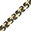 Thumbnail Image 1 of 8.0mm Byzantine Chain Bracelet in Solid Stainless Steel  with Black and Yellow Ion-Plate - 9"