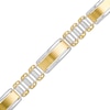 Thumbnail Image 1 of 10.0mm Multi-Finish Link Chain Bracelet in Solid 10K Two-Tone Gold - 8.5"