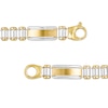 Thumbnail Image 2 of 10.0mm Multi-Finish Link Chain Bracelet in Solid 10K Two-Tone Gold - 8.5"