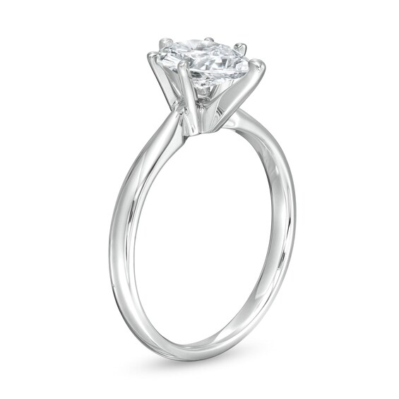 1 CT. T.w. Certified Pear-Shaped Diamond Solitaire Engagement Ring in 14K White Gold (I/I2)