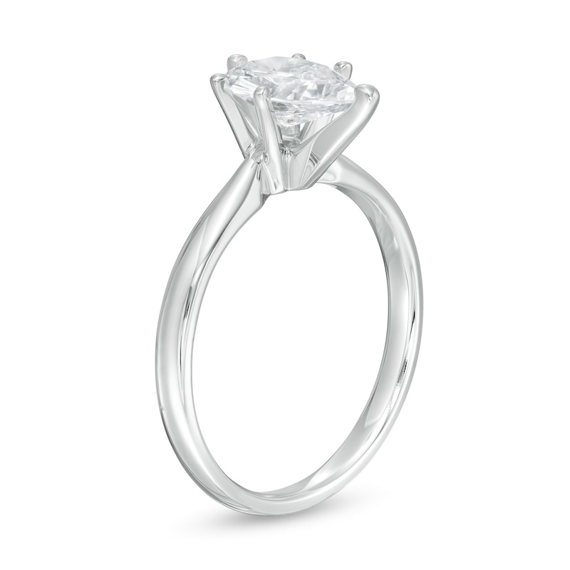 Main Image 3 of 1 CT. T.W. Certified Pear-Shaped Diamond Solitaire Engagement Ring in 14K White Gold (I/I2)