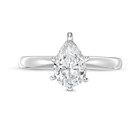1 CT. T.w. Certified Pear-Shaped Diamond Solitaire Engagement Ring in 14K White Gold (I/I2)