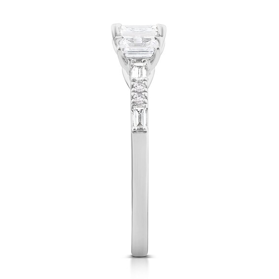 1 CT. T.W. Emerald-Cut Diamond Three Stone Engagement Ring in 14K White Gold 1 CT. T.W. Emerald-Cut Diamond Three Stone Engagement Ring in 14K White Gold