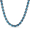 Thumbnail Image 1 of Men's 6.0mm Link Chain Necklace in Solid Stainless Steel  with Black and Blue Ion-Plate - 24"