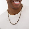 Thumbnail Image 2 of Men's 5.0mm Byzantine Chain Necklace in Solid Stainless Steel  with Black and Yellow Ion-Plate - 24"