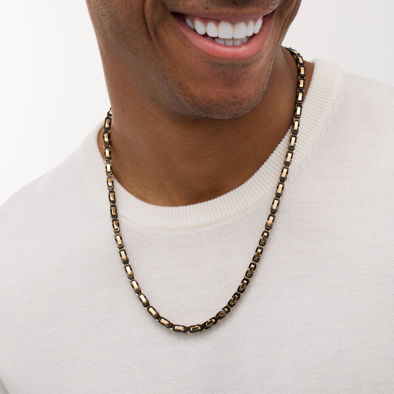 Zales Men's Reversible Curb Chain Necklace