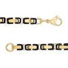 Thumbnail Image 3 of Men's 5.0mm Byzantine Chain Necklace in Solid Stainless Steel  with Black and Yellow Ion-Plate - 24"