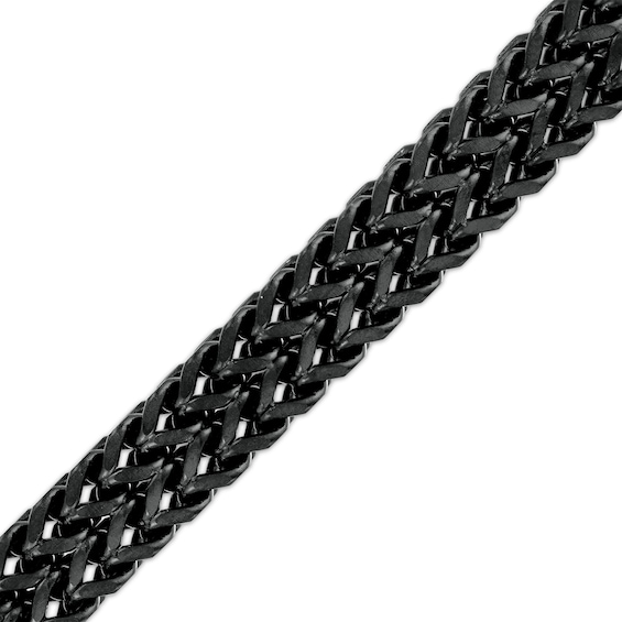 8.25mm Double Row Franco Snake Chain Bracelet in Solid Stainless Steel with Black Ion-Plate - 8.5"