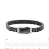 Thumbnail Image 3 of Men's 8.25mm Double Row Solid Franco Snake Chain Bracelet in Stainless Steel with Black Ion-Plate - 8.5"