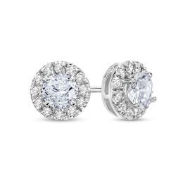 1 CT. T.W. Diamond Frame Stud Earrings in 10K White Gold