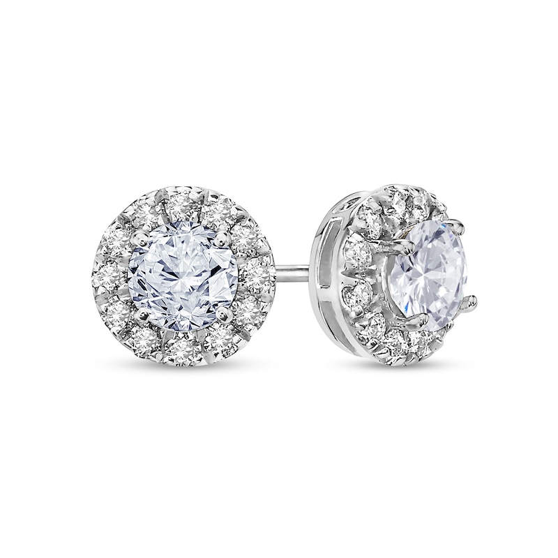 Main Image 1 of 1 CT. T.W. Diamond Frame Stud Earrings in 10K White Gold