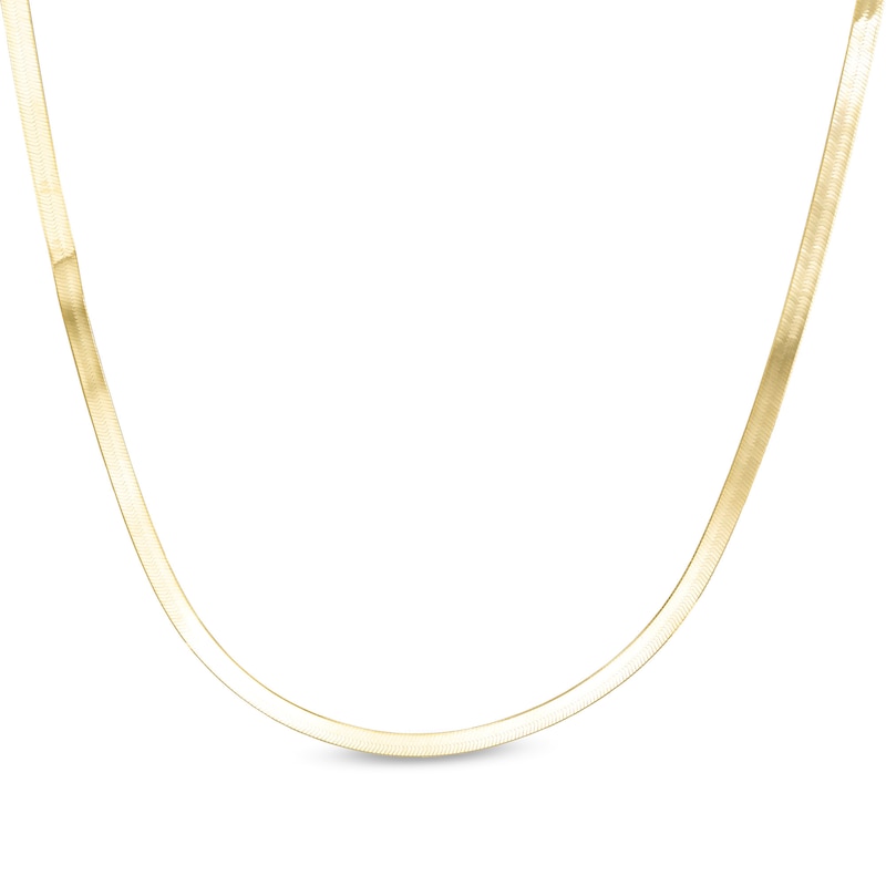 Main Image 1 of Ladies' 3.05mm Herringbone Chain Necklace in Solid 10K Gold - 20&quot;
