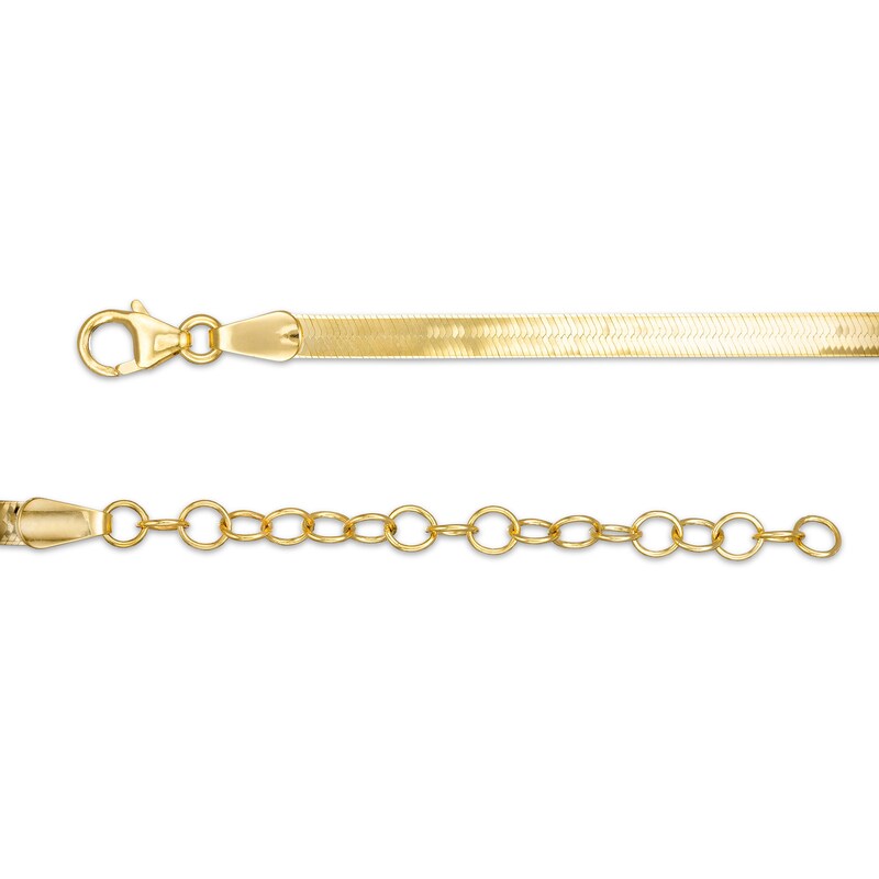 Main Image 3 of Ladies' 3.05mm Herringbone Chain Necklace in Solid 10K Gold - 20&quot;