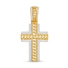 Thumbnail Image 1 of 1/2 CT. T.W. Diamond Double Border Chain Link Cross Necklace Charm in 10K Gold