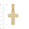 Thumbnail Image 2 of 1/2 CT. T.W. Diamond Double Border Chain Link Cross Necklace Charm in 10K Gold