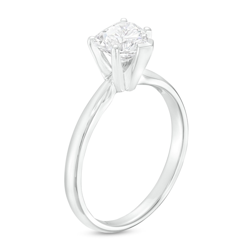 1 CT. Certified Heart-Shaped Diamond Solitaire Ring in 14K White Gold (I/I2)