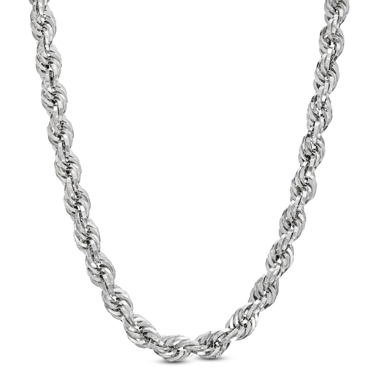 3.15mm Hollow Evergreen Rope Chain Necklace in 10K White Gold - 20"