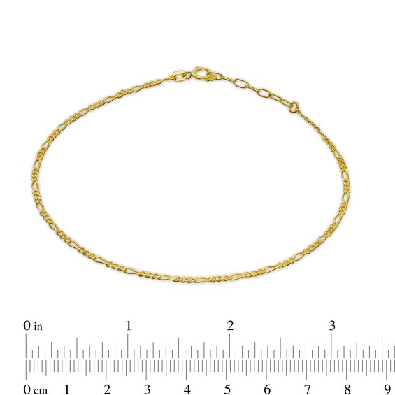 1.8mm Figaro Chain Anklet in Solid 10K Gold - 10"