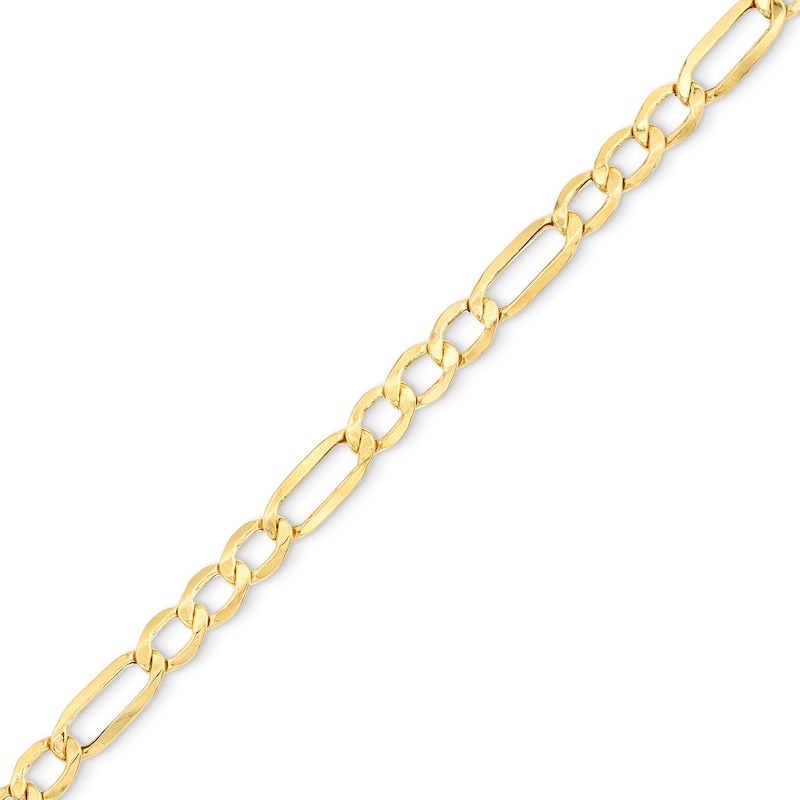 Main Image 1 of Ladies' 5.3mm Figaro Chain Bracelet in Hollow 10K Gold - 7.5"