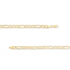 Thumbnail Image 3 of Ladies' 5.3mm Figaro Chain Bracelet in Hollow 10K Gold - 7.5"