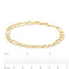 Thumbnail Image 4 of Ladies' 5.3mm Figaro Chain Bracelet in Hollow 10K Gold - 7.5"
