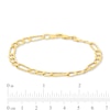 Thumbnail Image 3 of Ladies' 5.3mm Figaro Chain Bracelet in Hollow 10K Gold - 7.5"