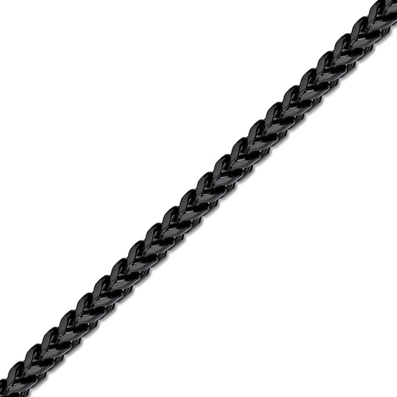 6.0mm Foxtail Chain Bracelet in Solid Stainless Steel with Black Ion-Plate - 9"