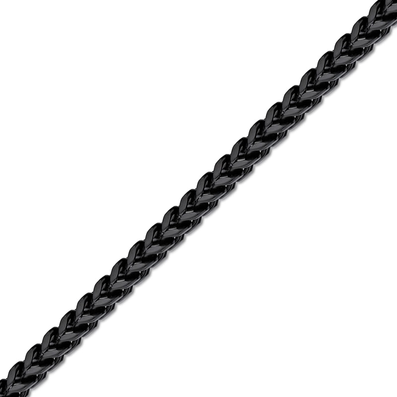 Main Image 1 of Men's 6.0mm Foxtail Chain Bracelet in Solid Stainless Steel  with Black Ion-Plate - 9"