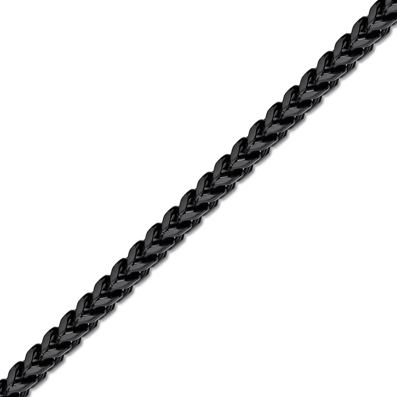 Men's 6.0mm Foxtail Chain Bracelet in Solid Stainless Steel  with Black Ion-Plate - 9"