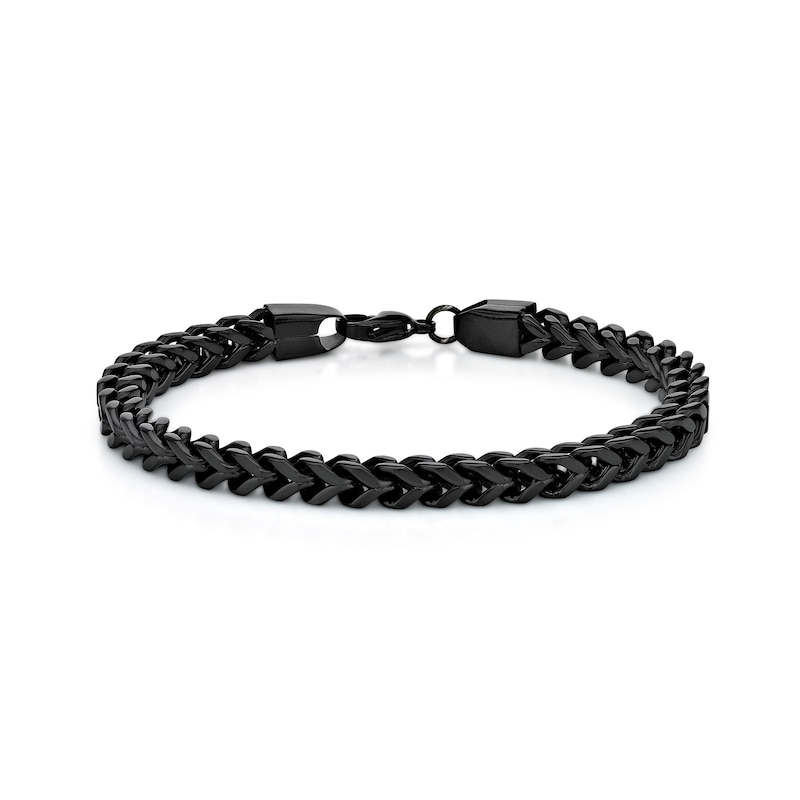 Men's 6.0mm Foxtail Chain Bracelet in Solid Stainless Steel  with Black Ion-Plate - 9"