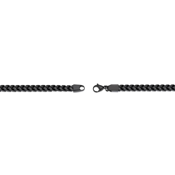 6.0mm Foxtail Chain Bracelet in Solid Stainless Steel with Black Ion-Plate - 9"