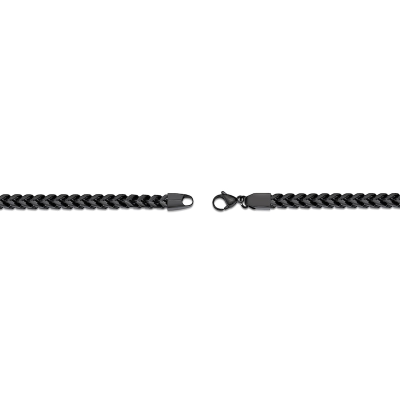 Main Image 3 of Men's 6.0mm Foxtail Chain Bracelet in Solid Stainless Steel  with Black Ion-Plate - 9"