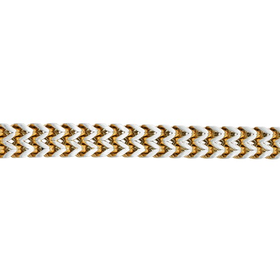 Men's 8.0mm Solid Wheat Chain Bracelet in Stainless Steel and Yellow Ion-Plate - 8.5" Men's 8.0mm Solid Wheat Chain Bracelet in Stainless Steel and Yellow Ion-Plate - 8.5"