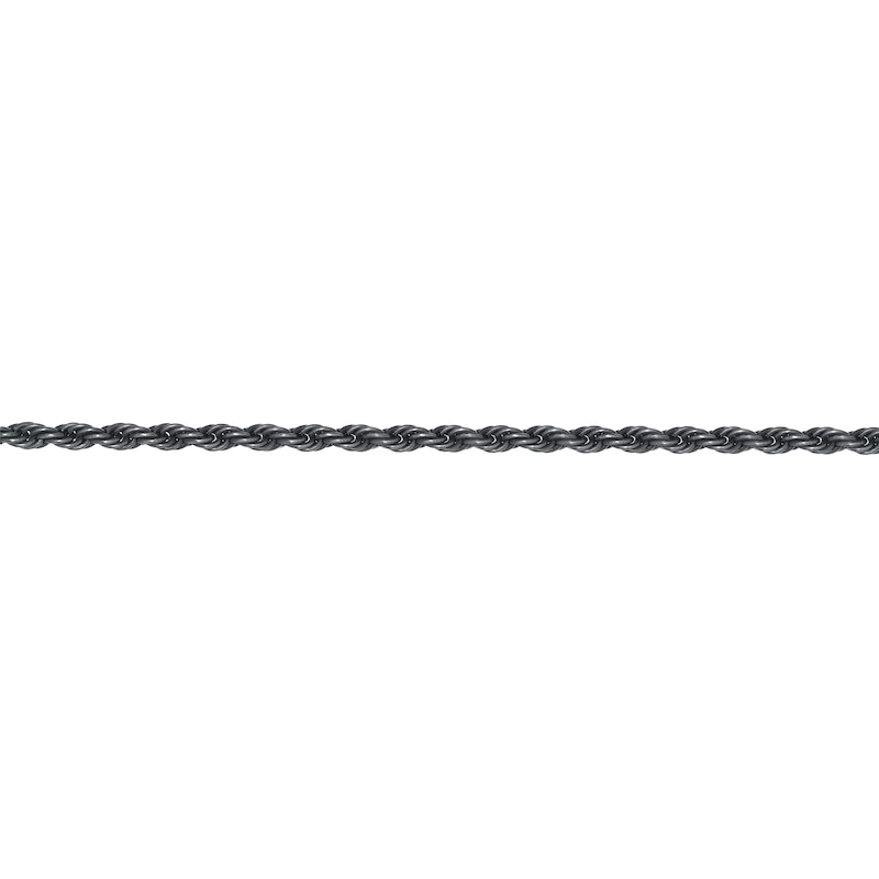 Men's 3.5mm Rope Chain Necklace in Solid Stainless Steel  with Black Ion-Plate - 24"