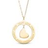 Thumbnail Image 1 of "HOPE", "TRUST", "LOVE" and "FAIMLY" Circle with Tilted Heart Dangle Pendant in 10K Gold