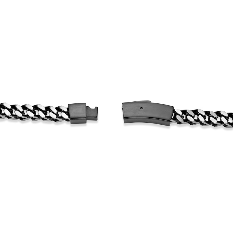 Main Image 2 of Men's 6.0mm Multi-Finish Foxtail Chain Bracelet in Solid Stainless Steel  and Black Ion-Plate - 9"