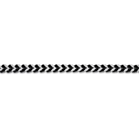 6.0mm Multi-Finish Foxtail Chain Bracelet in Solid Stainless Steel and Black Ion-Plate - 9"