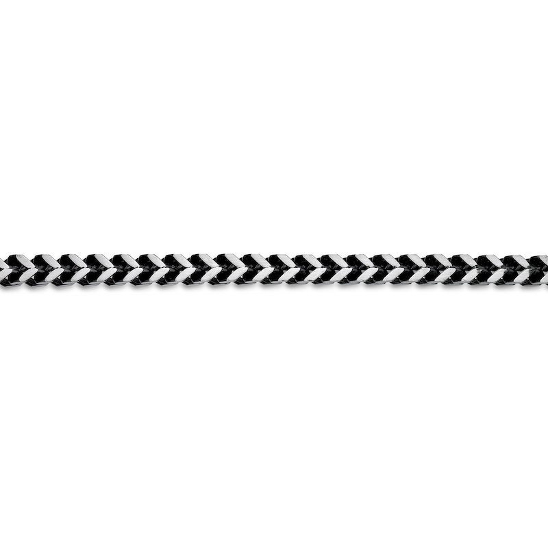 Main Image 3 of Men's 6.0mm Multi-Finish Foxtail Chain Bracelet in Solid Stainless Steel  and Black Ion-Plate - 9"