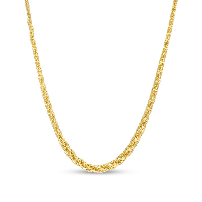 Main Image 1 of Ladies' Graduated Rope Chain Necklace in Hollow 10K Gold - 18"