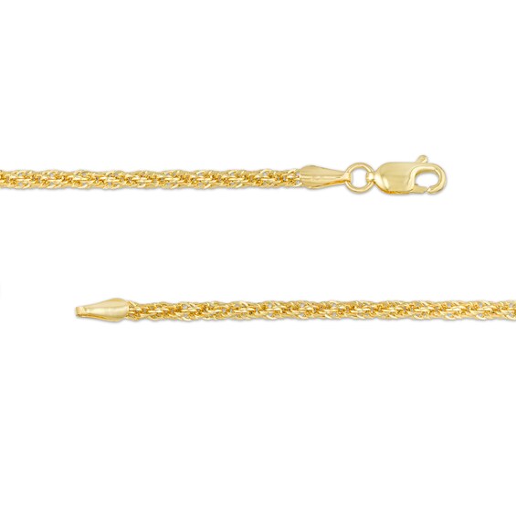Ladies' Graduated Rope Chain Necklace in Hollow 10K Gold - 18"