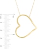 Thumbnail Image 3 of Tilted Heart Outline Necklace in 10K Gold