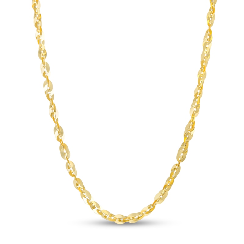Main Image 1 of Ladies' 3.0mm Link Chain Necklace in Hollow 10K Gold - 18"