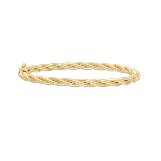 Italian Gold 60.0 x 50.0 x 4.0mm Twist Bangle in Hollow 14K Gold