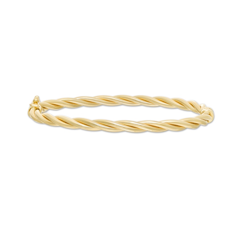 Italian Gold 60.0 x 50.0 x 4.0mm Twist Bangle in Hollow 14K Gold