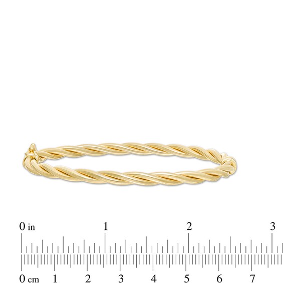 Italian Gold 60.0 x 50.0 x 4.0mm Twist Bangle in Hollow 14K Gold
