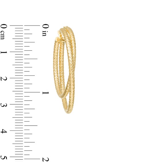 Made in Italy Diamond-Cut Layered Double Hoop Earrings in 14K Gold