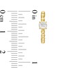 Thumbnail Image 3 of 4.0mm White Topaz Solitaire and Beaded Hoop Earrings in 10K Gold